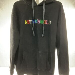 Astroworld Black Embroidered Pullover Hoodie - Unisex XL